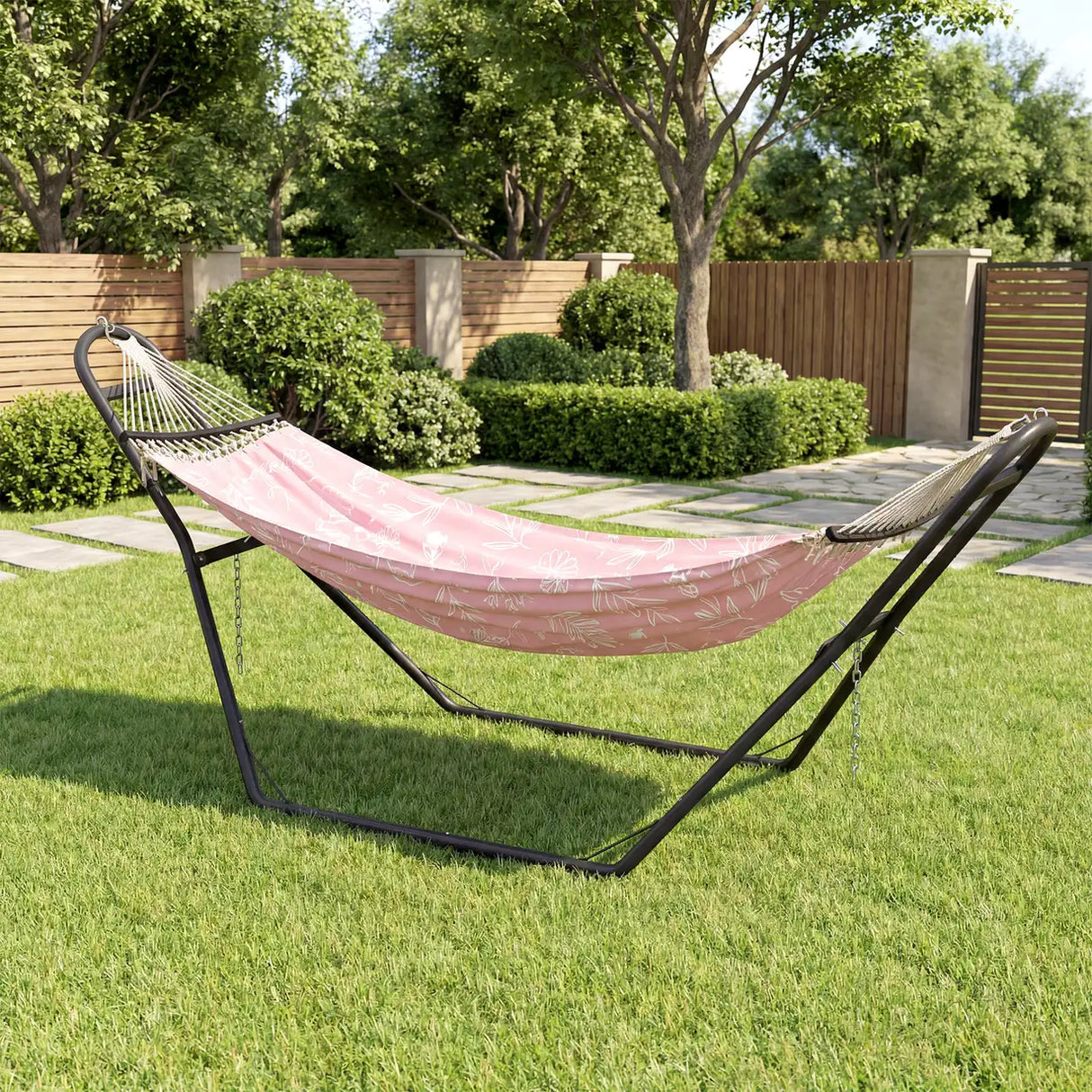 Outsunny 9ft Hammock Stand Adjustable Hammock Frame with Non-Slip Feet for Indoor Outdoor, 250 kg Capacity, Black