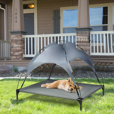 Elevated Pet Cot with Detachable Canopy Shade & Sturdy Steel Frame-XL