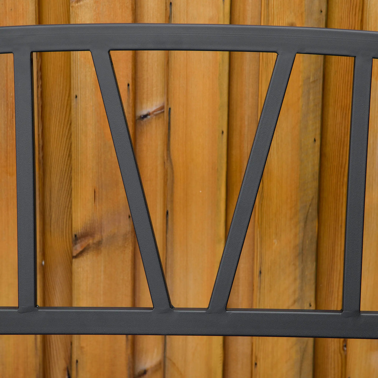 Outsunny 2-Seater Garden Bench Metal Loveseat w/ Decorative Backrest Ergonomic Armrest