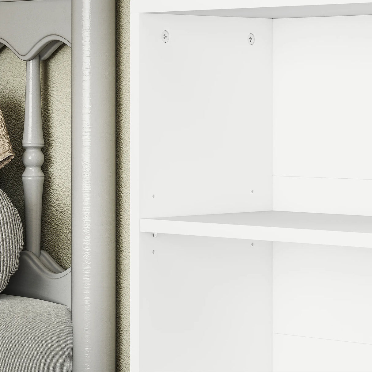 HOMCOM Six Shelf Bookcase - White