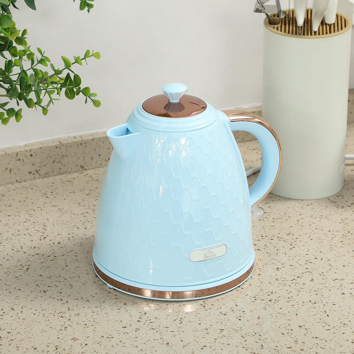 HOMCOM 3kW Rapid Boil Honeycomb Kettle - Light Blue
