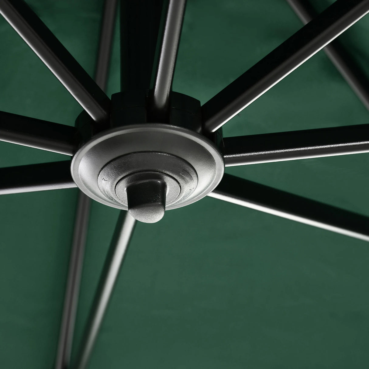 Outsunny Square Umbrella Parasol W/360 Rotation, 245Lx245Wx248H cm-Green