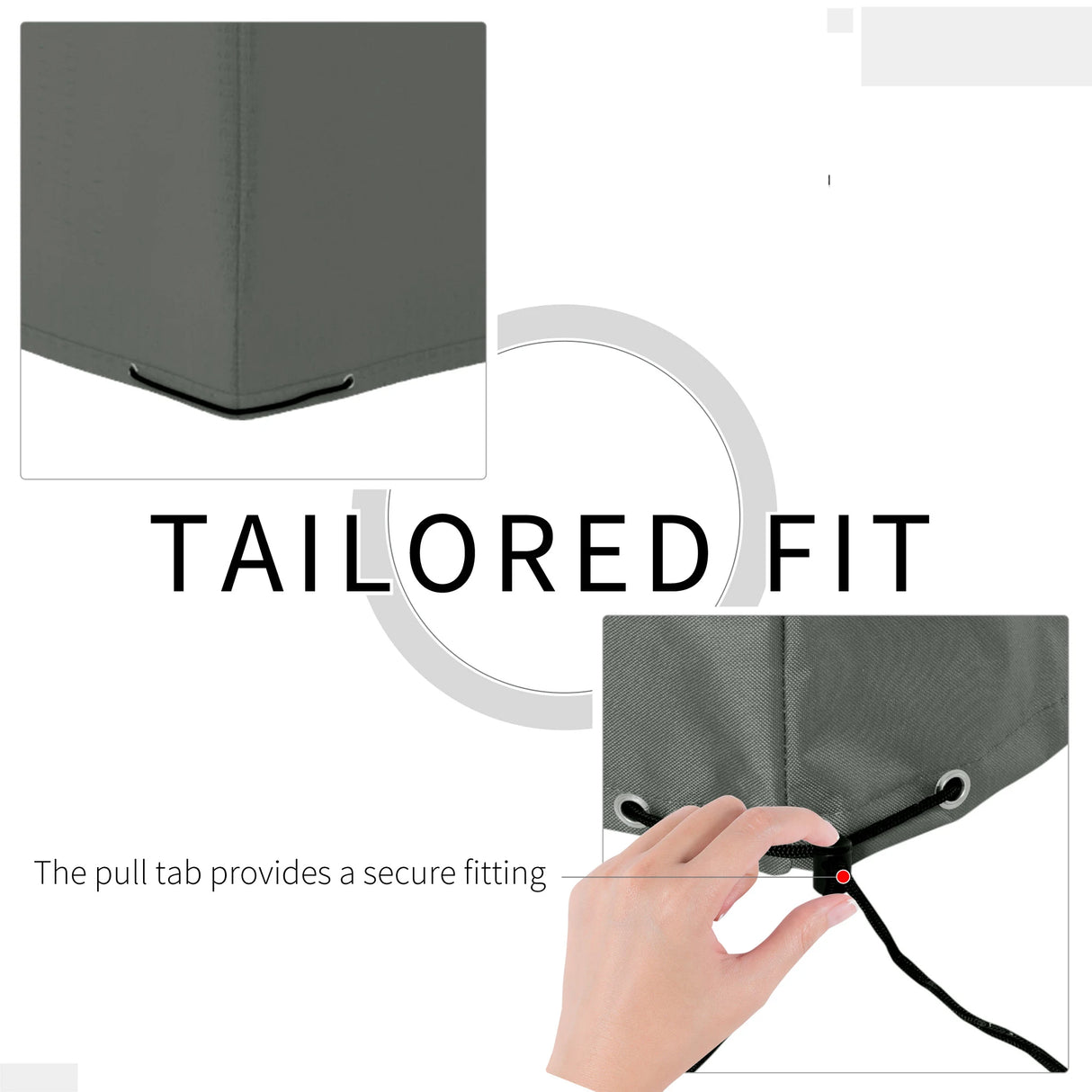 Outsunny 600D Oxford Outdoor Garden Furniture Sofa Set Cover, Waterproof Anti-UV Rattan Sun Lounger Protection Protector Cover, 275L x 205W x 90Hcm, Grey