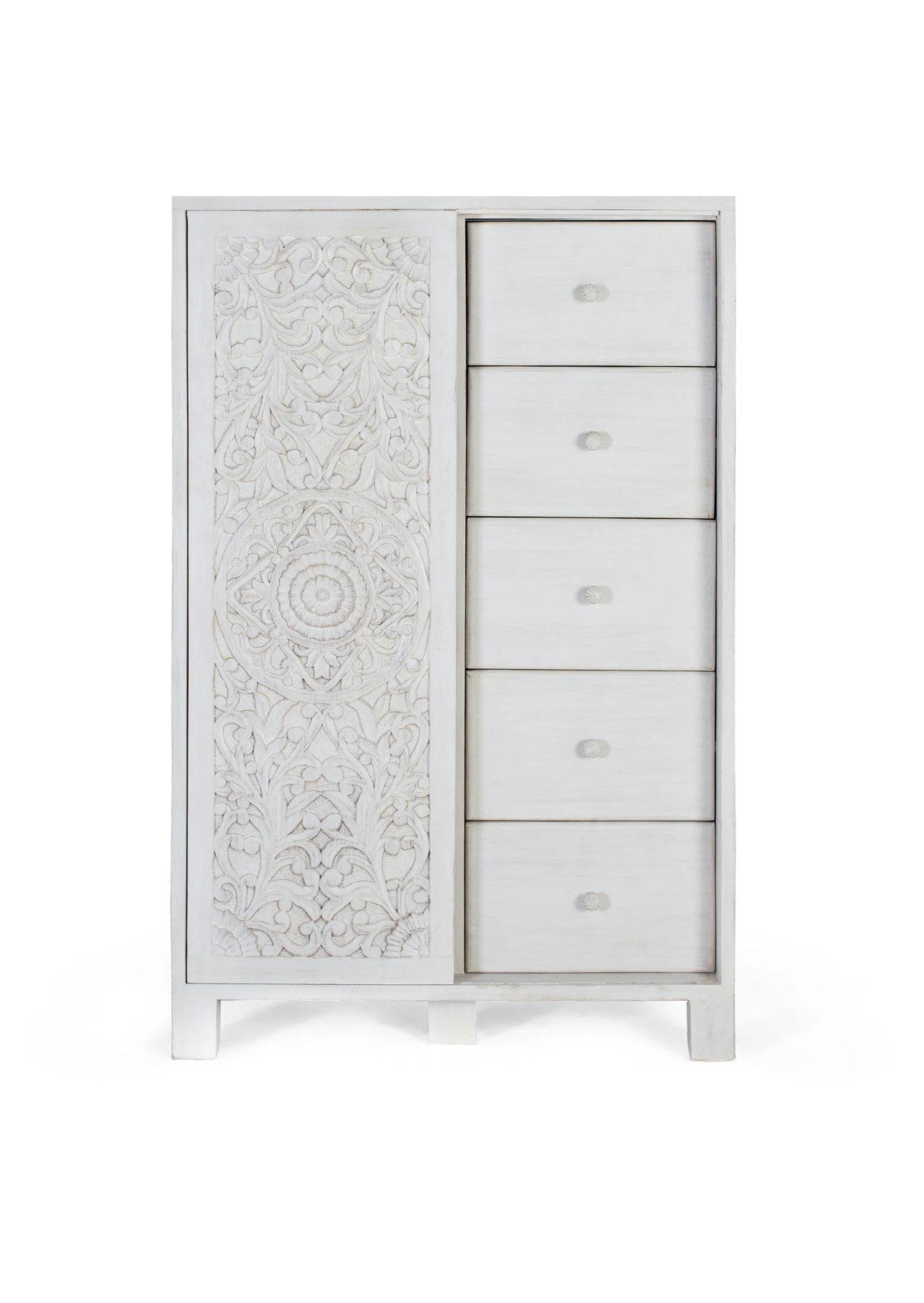 Giner and Colomer 1-Sliding Door Wardrobe With 5 Drawers And Multiple Shelves