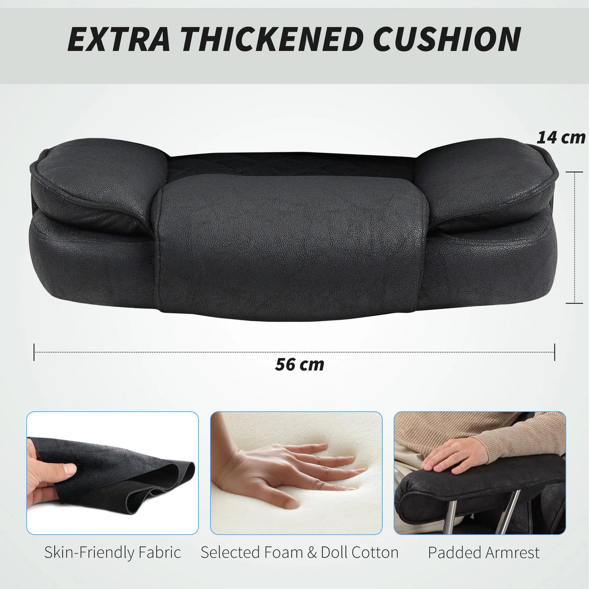 HOMCOM Leathaire Reclining Office Chair with Lumbar Support Pillow - Black