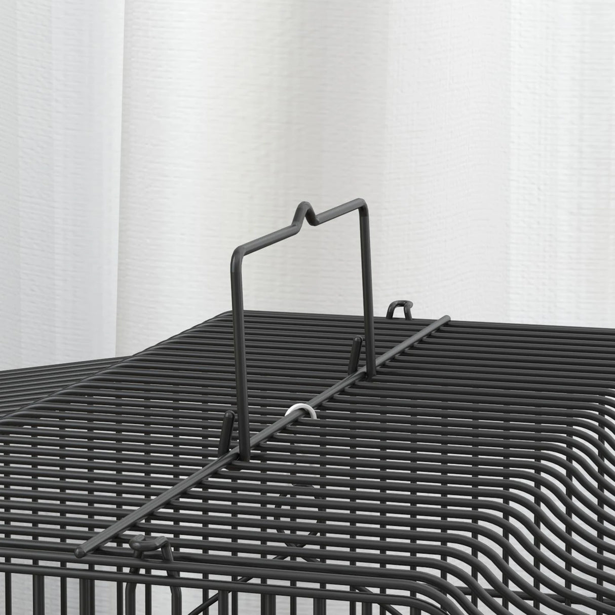 PawHut Large Metal Bird Cage with Perches, Food Bowls, Swing, for Budgies, Parakeets, Black