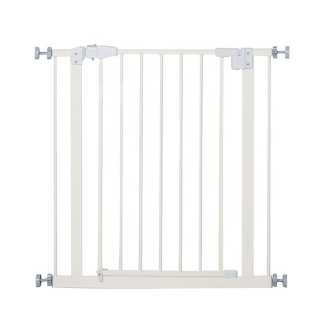 PawHut Pressure Fit Safety Gate, Adjustable Dog Gate, Pet Barrier for for Doorways, Staircases and Hallways with Auto Close, Double Locking, Opening 74-80cm, White