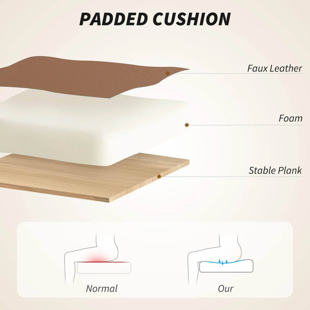 HOMCOM 155 Reclining Faux Leather Swivel Office Chair - Brown