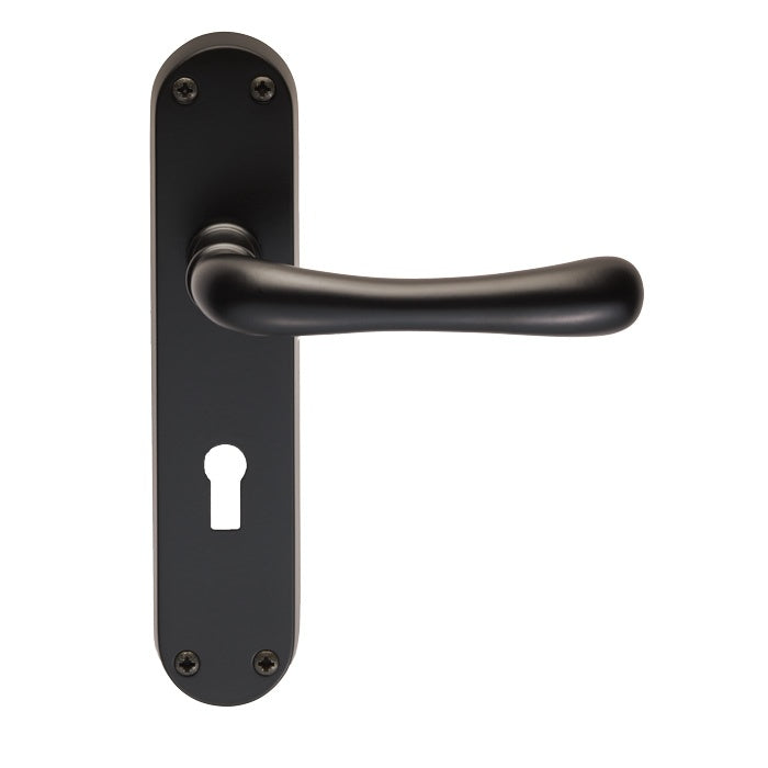 IBRA LEVER ON BACKPLATE - LOCK 57MM C/C NERO (MATT BLACK) - MATT BLACK - PAIR