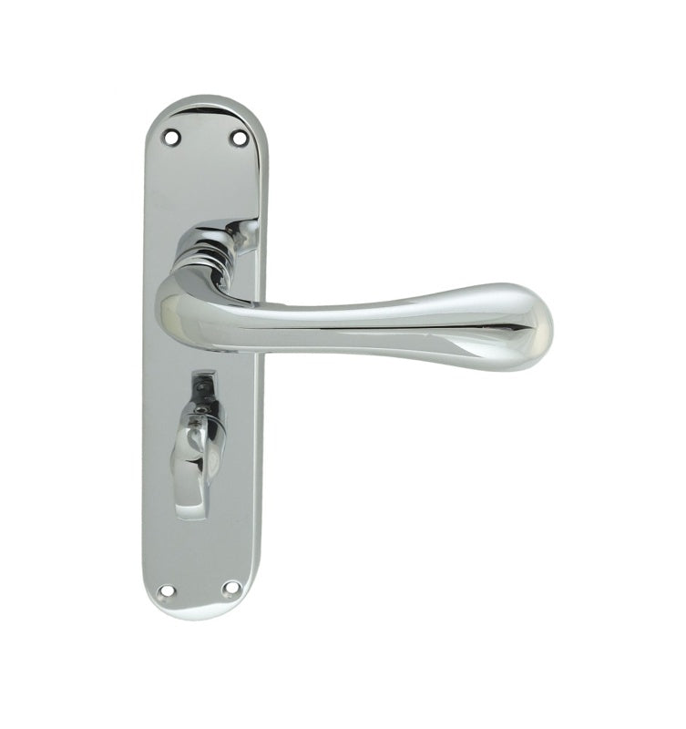 ASTRO LEVER ON BACKPLATE - BATHROOM 57MM C/C CRO (POLISHED CHROME) - POLISHED CHROME - 185MM X 40MM - PAIR