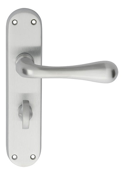 ASTRO LEVER ON BACKPLATE - BATHROOM 57MM C/C CSA (SATIN CHROME) - SATIN CHROME - 185MM X 40MM - PAIR