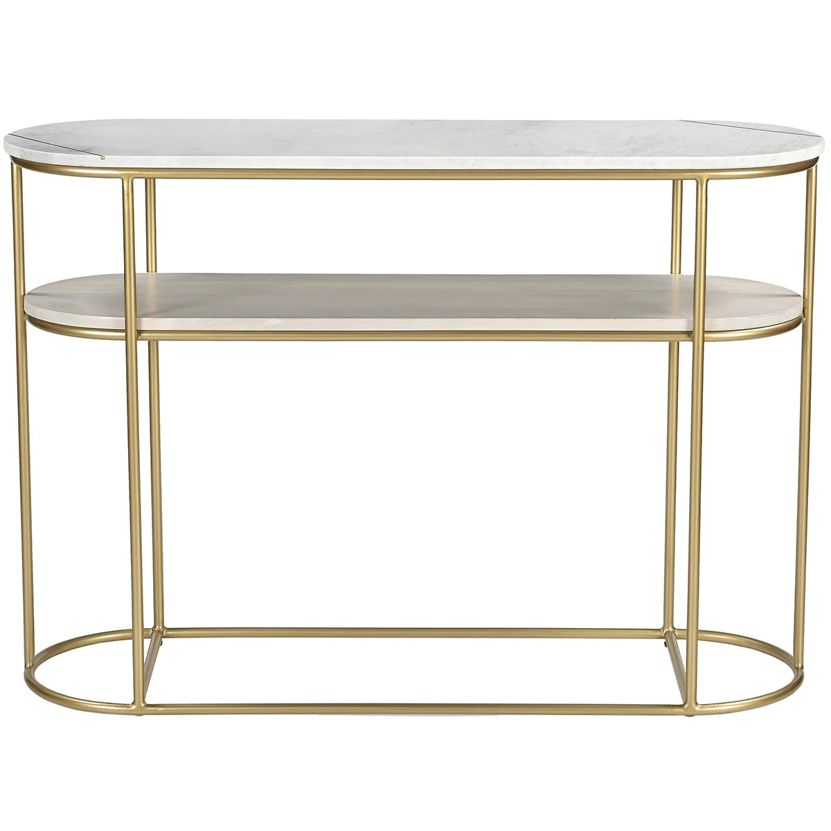 MARBLE AND WOOD CONSOLE TABLE (ELI003W)