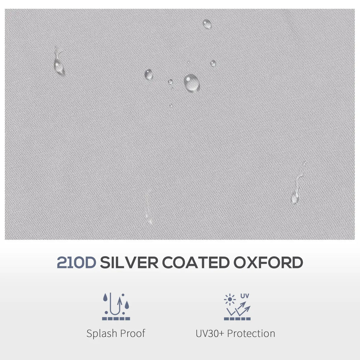 Outsunny Pop up Gazebo Cover, 2-Tier Gazebo Roof Replacement for 3.25m x 3.25m Frame, 30+ UV Protection, Grey