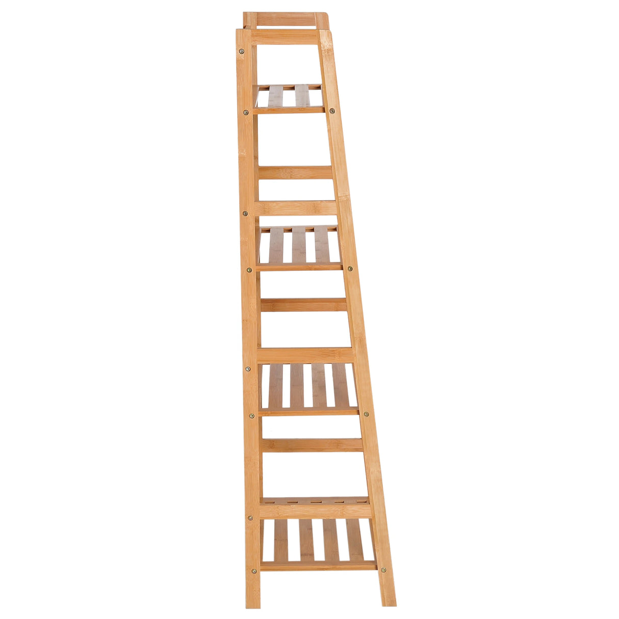 HOMCOM Bamboo Ladder Shelf, 4-Tier Bookshelf, Freestanding Bookcase for Living Room, Study, Bedroom, Home Office, 48 x 31.5 x 120cm, Natural Wood Effect