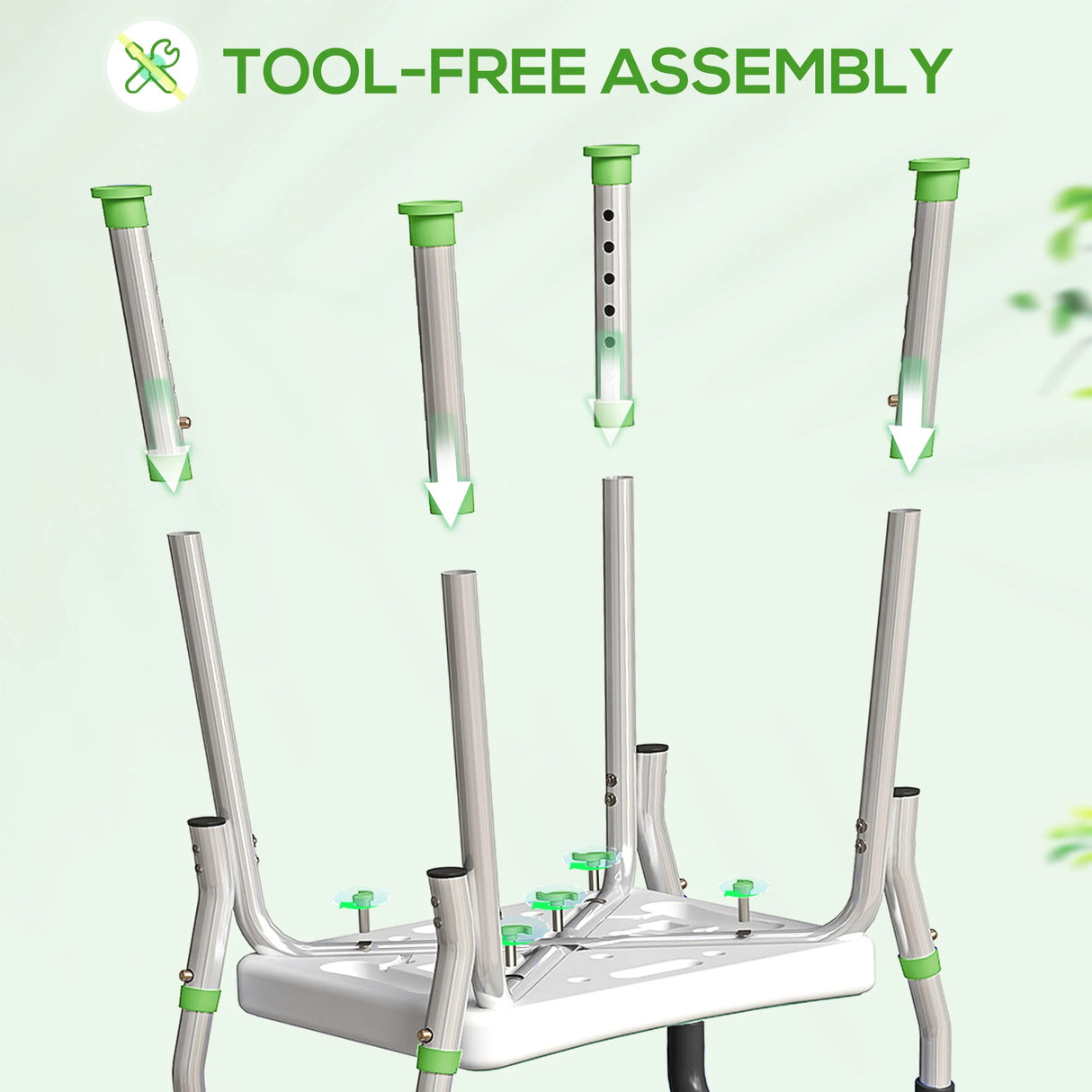 HOMCOM 57-69cm Aluminium Frame Bath Seat