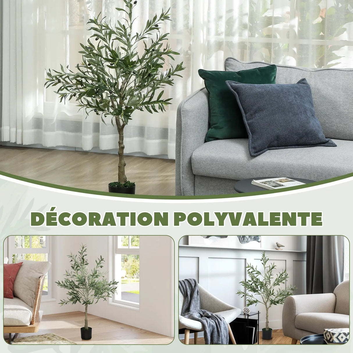 HOMCOM Silk Leaf Artificial Olive Trees