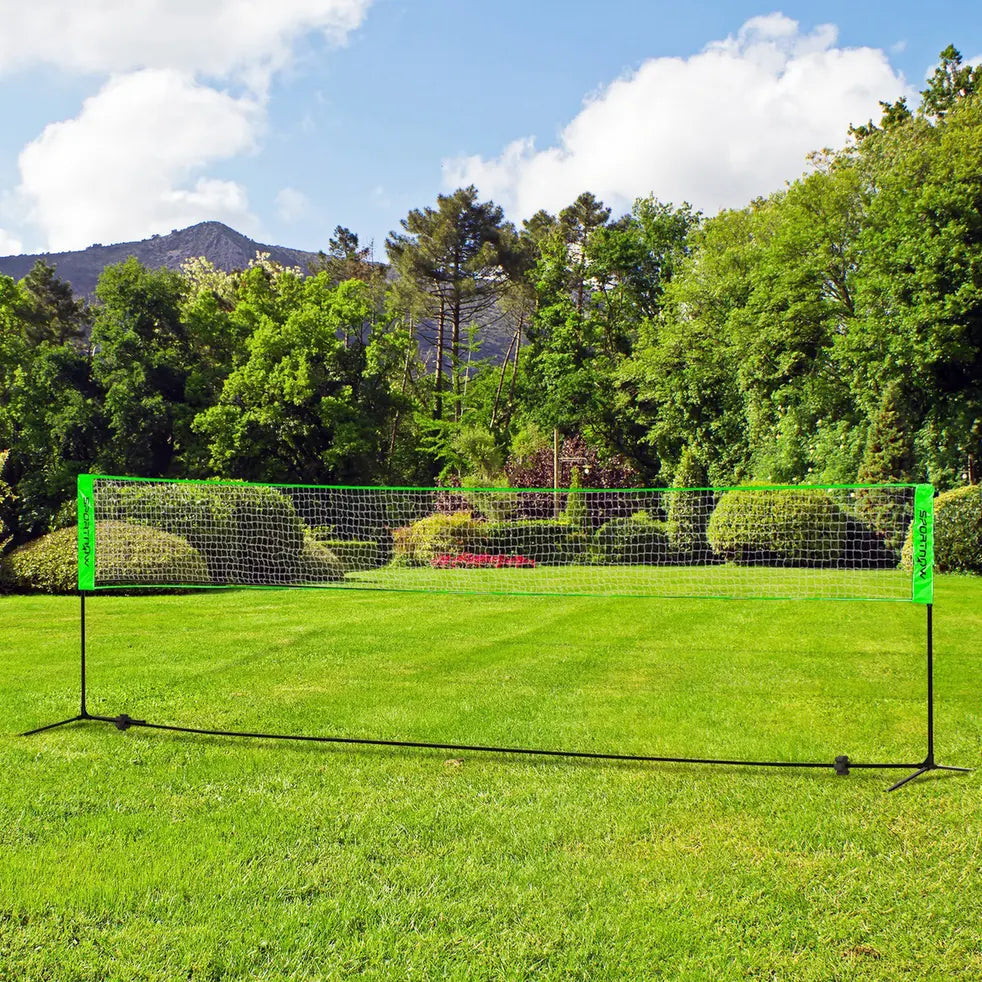 SPORTNOW Badminton Net Set, Height Adjustable Net for Pickleball, Volleyball, Badminton, with 3 Shuttlecocks, 4 Rackets