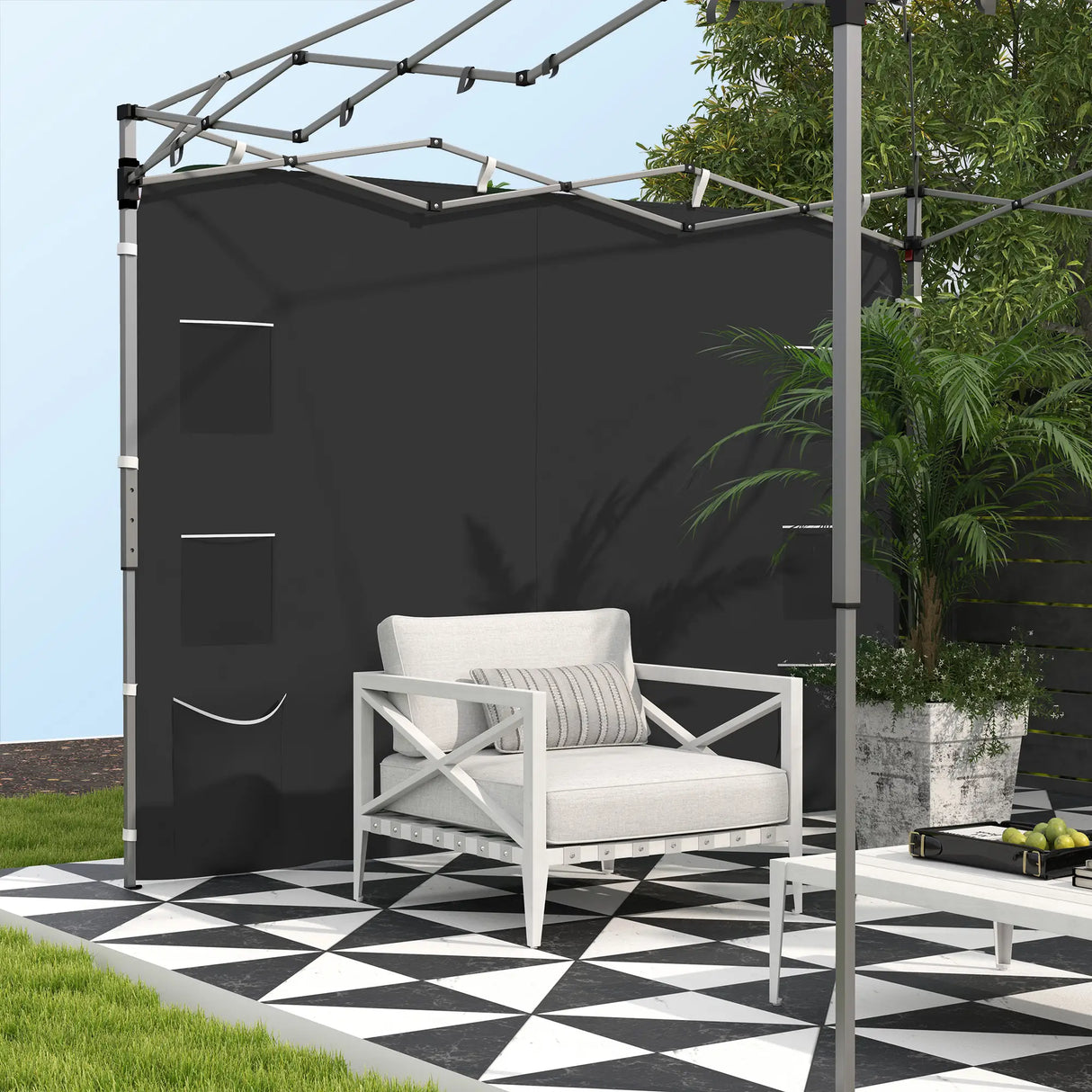 Outsunny 195 x 295cm Replacement Gazebo Sidewall - Black