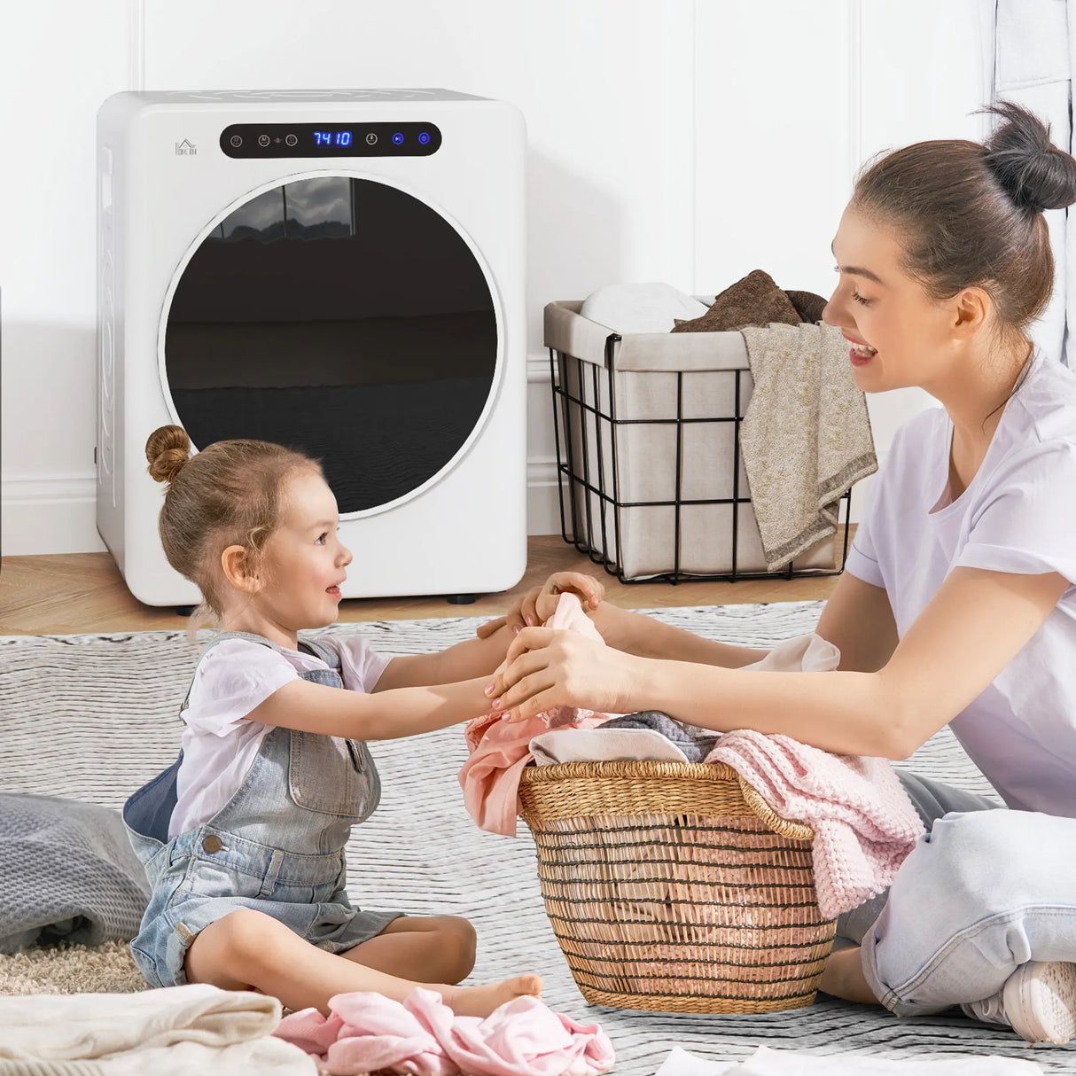 HOMCOM 4kg Compact 40-60 Tumble Dryer - White