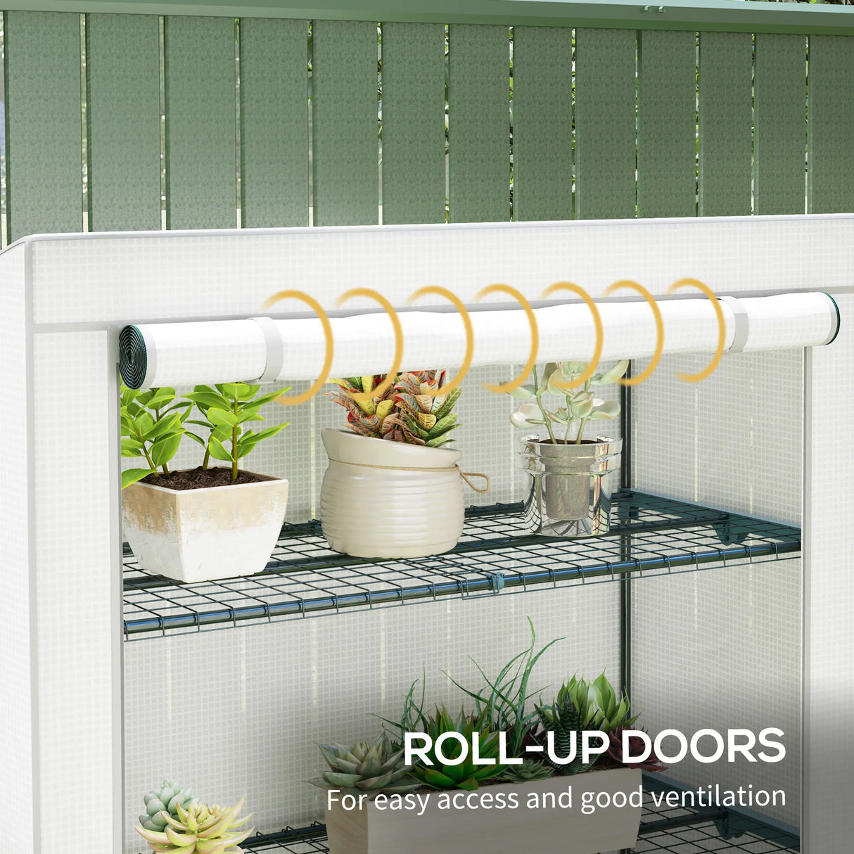 Outsunny Four-Tier Mini Greenhouse - Grey/White