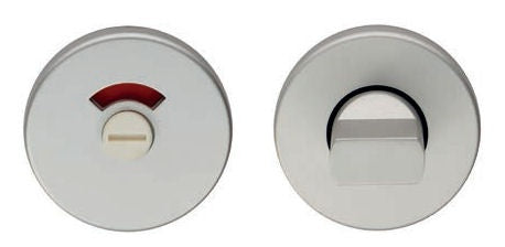 TURN & RELEASE ON CONCEALED FIX ROUND ROSE WITH INDICATOR - SATIN ANODISED ALUMINIUM - SET