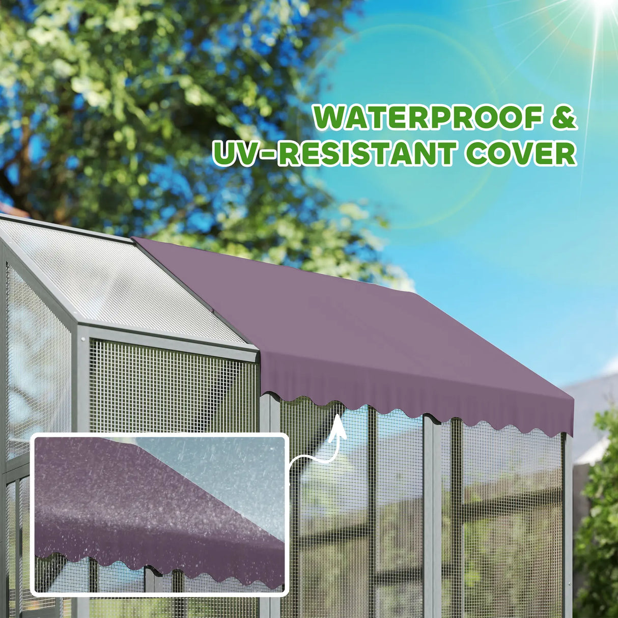 PawHut Large Walk In Chicken Run with Waterproof & Anti-UV Cover, for 6-8 Chickens, for Garden, Farm, 5.5' x 6' x 6'