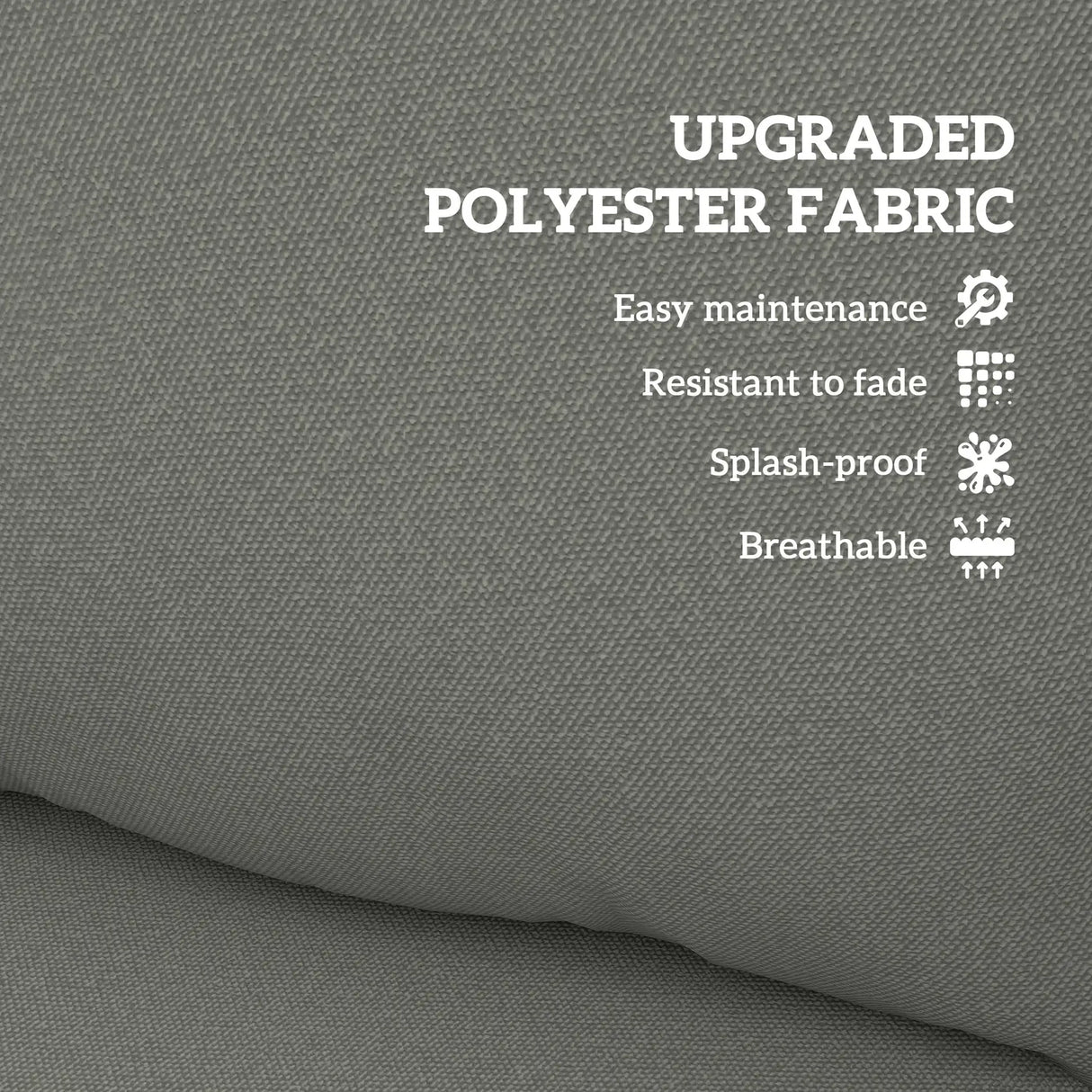 Outsunny Seat and Back Padded Cushion Set, CUSHION ONLY - Charcoal Grey