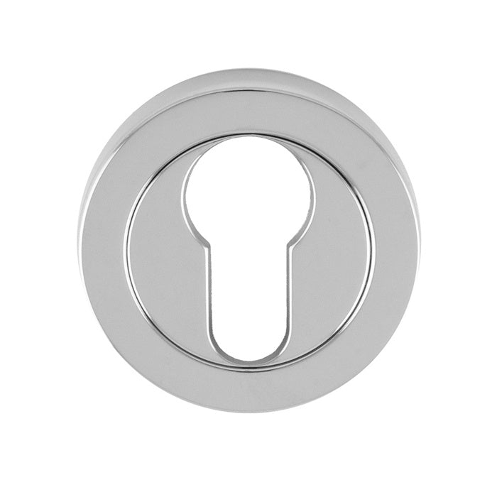 ESCUTCHEON - EURO PROFILE ON CONCEALED FIX ROUND ROSE - POLISHED CHROME - EACH