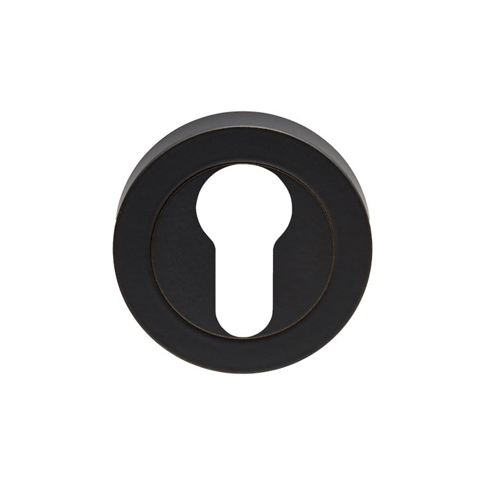 ESCUTCHEON - EURO PROFILE ON CONCEALED FIX ROUND ROSE - MATT BLACK - EACH