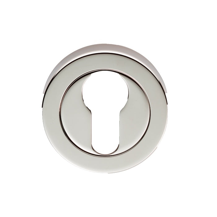 ESCUTCHEON - EURO PROFILE ON CONCEALED FIX ROUND ROSE - POLISHED NICKEL - EACH