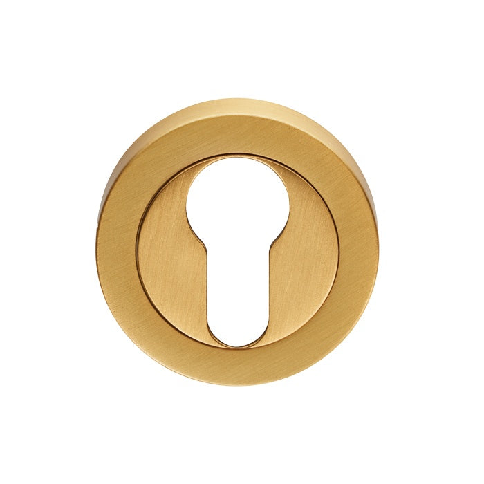 ESCUTCHEON - EURO PROFILE ON CONCEALED FIX ROUND ROSE - SATIN BRASS - EACH