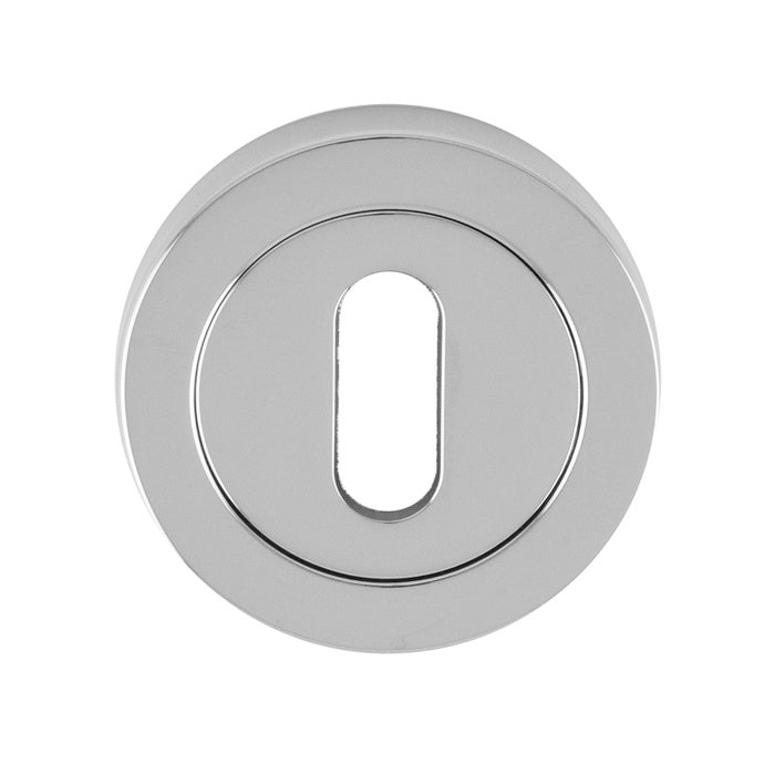 ESCUTCHEON - LOCK PROFILE ON CONCEALED FIX ROUND ROSE - POLISHED CHROME - EACH