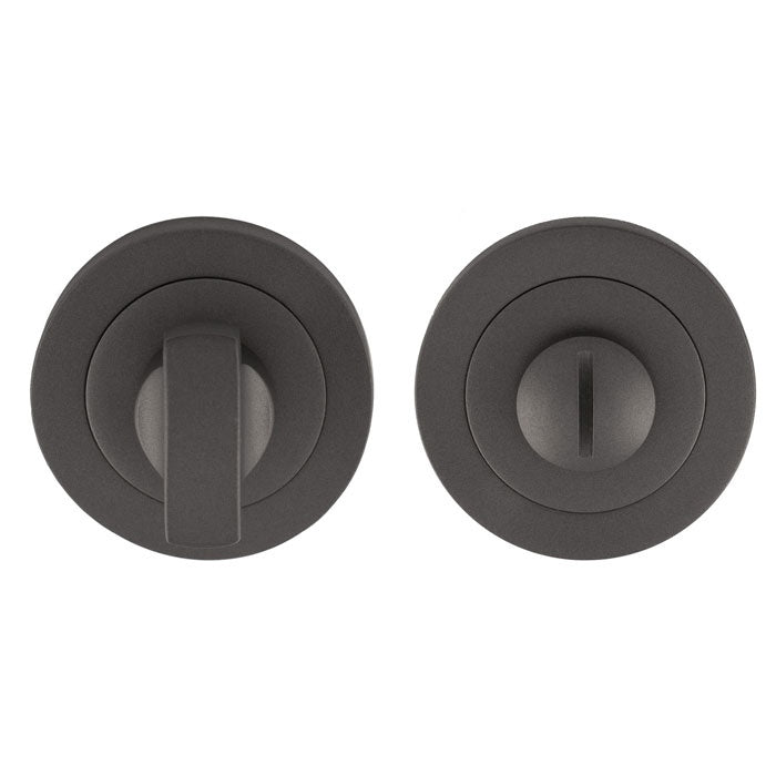 TURN & RELEASE ON CONCEALED FIX ROUND ROSE - Anthracite - SET