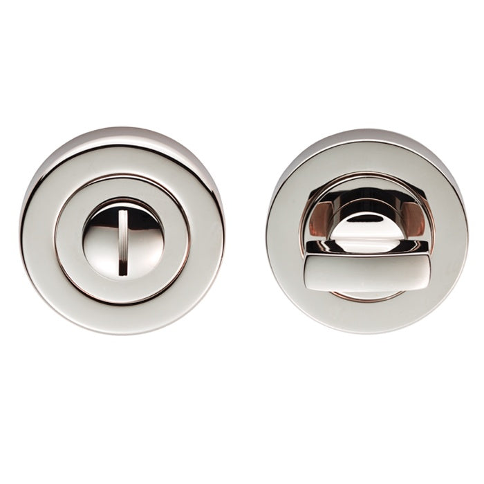 TURN & RELEASE ON CONCEALED FIX ROUND ROSE - POLISHED NICKEL - SET