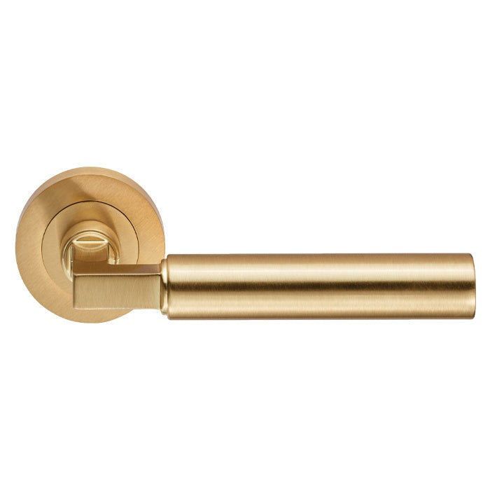 AMIATA LEVER ON CONCEALED FIX ROUND ROSE - SATIN BRASS - PAIR