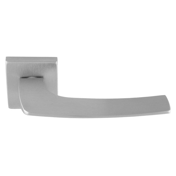 KATANA LEVER ON CONCEALED FIX PUSH-ON SQUARE ROSE - SATIN CHROME - PAIR