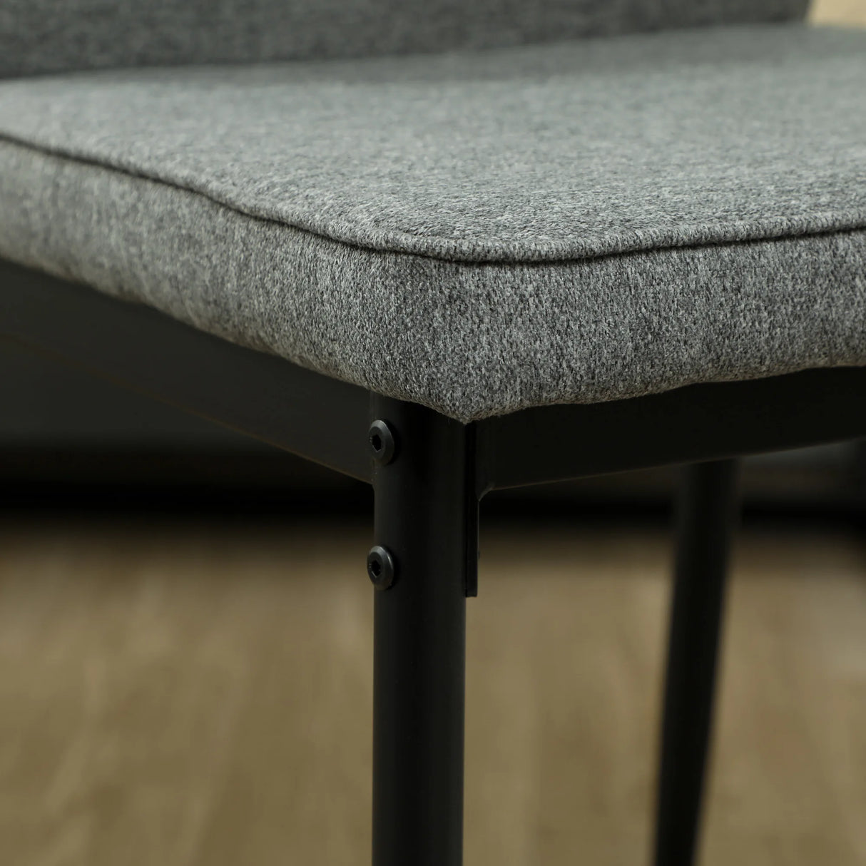 HOMCOM Velvet Dining Chairs Set of 2, Modern Armless Upholstered Kitchen Chairs with Metal Legs, Curved Back and Padded Seat, for Dining Room, Bedroom, Living Room, Grey