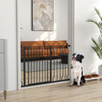 PawHut Wide Dog Safety Gate, with Door Pressure, for Doorways, Hallways, Staircases - Black