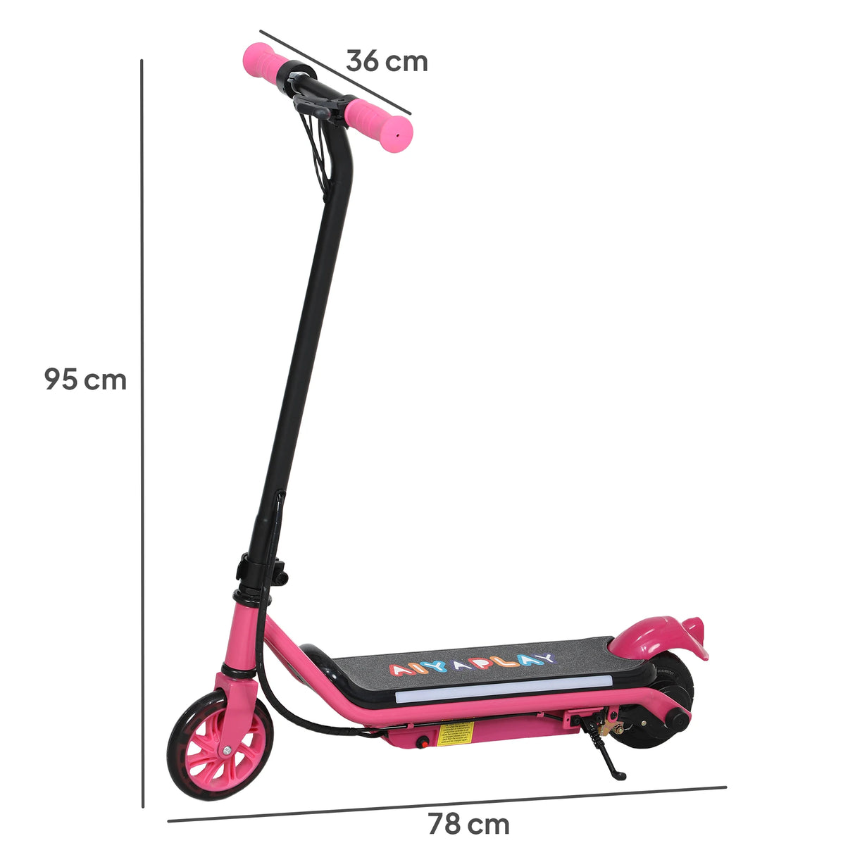 AIYAPLAY Electric Scooter for Kids Aged 6-14 Years, with Colourful Lights, Pink