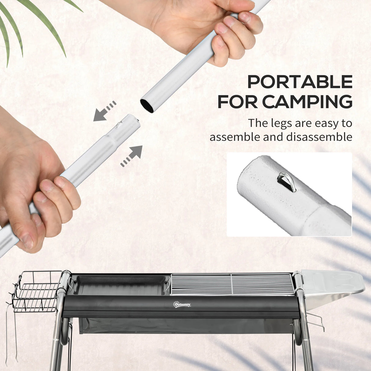 Outsunny Charcoal BBQ Grill - Black