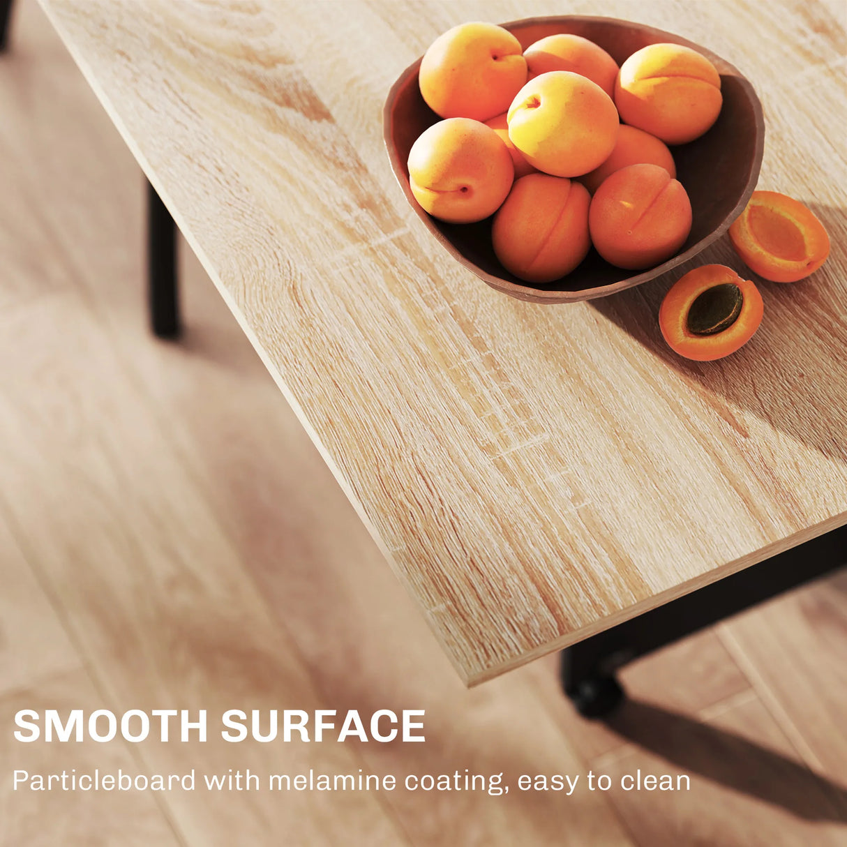 HOMCOM Folding Dining Table, Drop Leaf Table with 2-Tier Shelves, Rolling Casters, for Small Spaces, Kitchen, Oak and Black