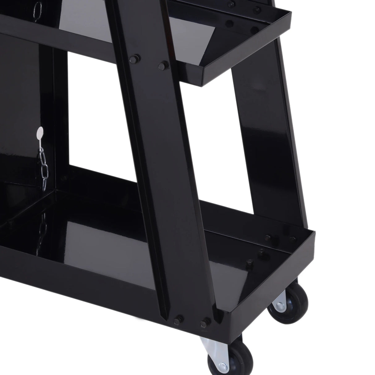 DURHAND Welding Cart Welder Trolley Garage for Gas Bottles w/ Safety Chain, Wheels, Black