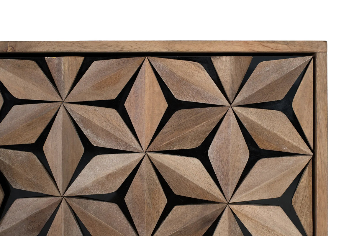 Giner and Colomer Mango Wood Sideboard With Metal Accents