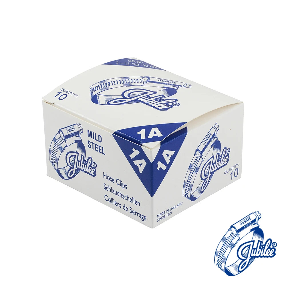 10 x Jubilee Clip Mild Steel 22-30mm