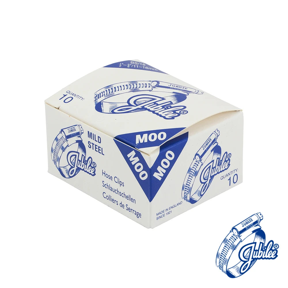 10 x Jubilee Clip Mild Steel 11-16mm