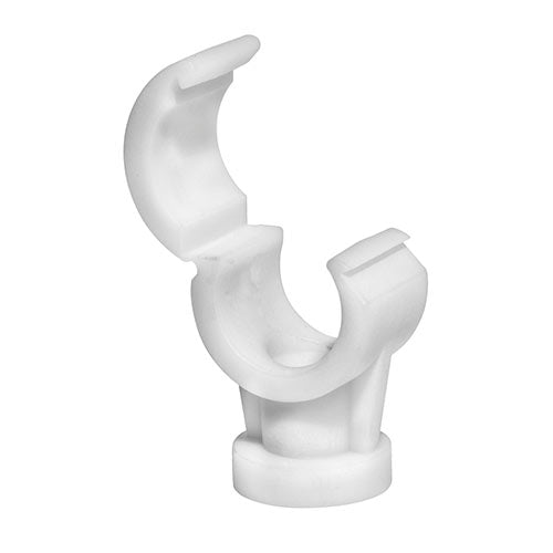 50 x Quick Lock Single Pipe Clips White - 28mm