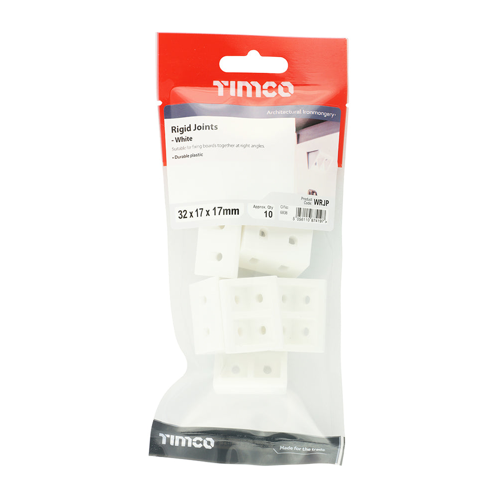 10 x TIMCO Rigid Joints White - 32 x 17 x 17