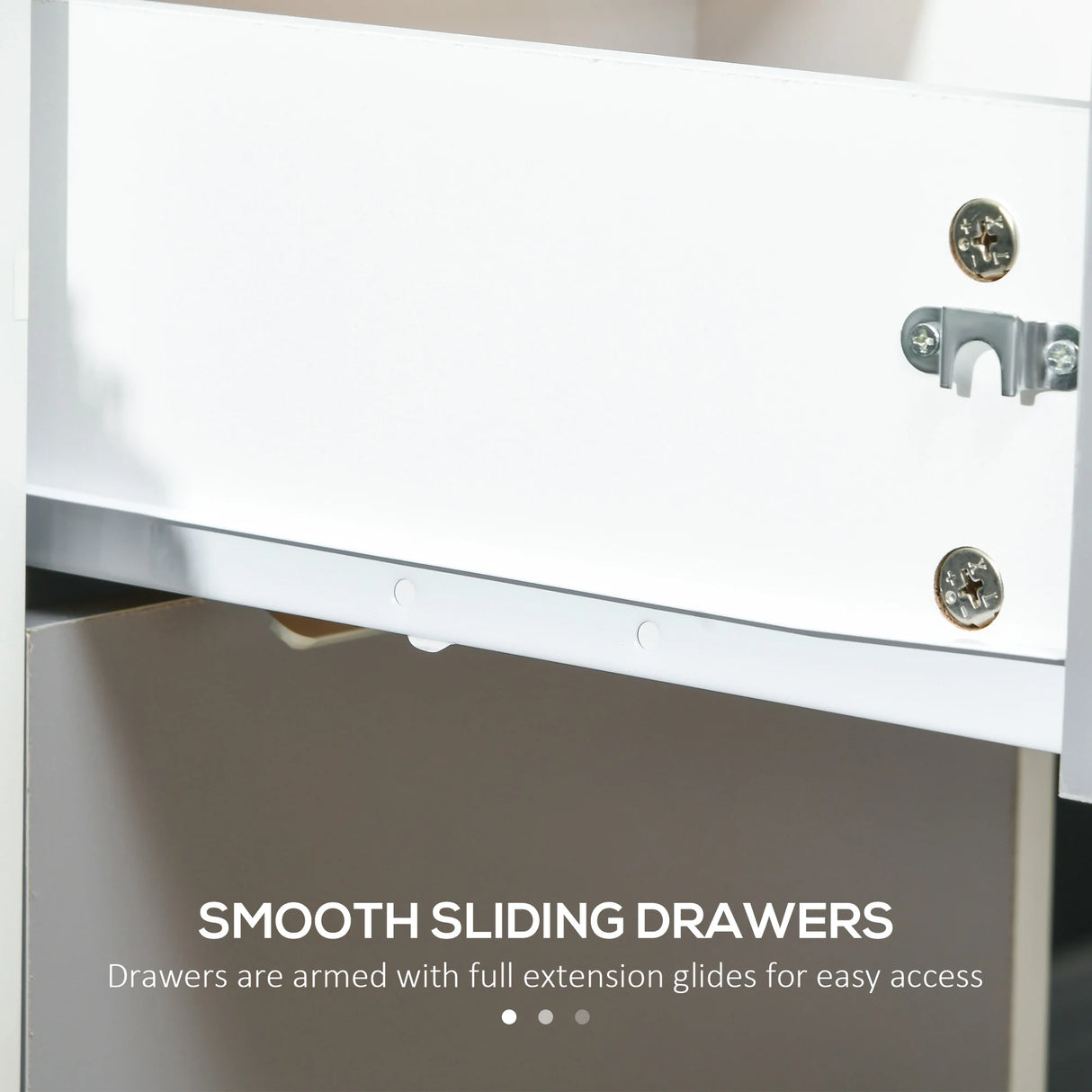 HOMCOM Three-Drawer Locking Filing Cabinet - Grey/White