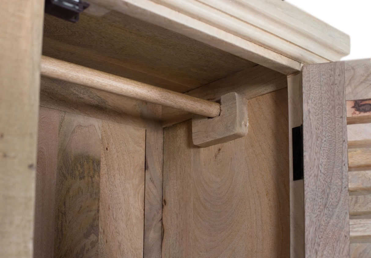 Giner and Colomer 2-Door Wardrobe In Solid Mango Wood (Natural Colour)