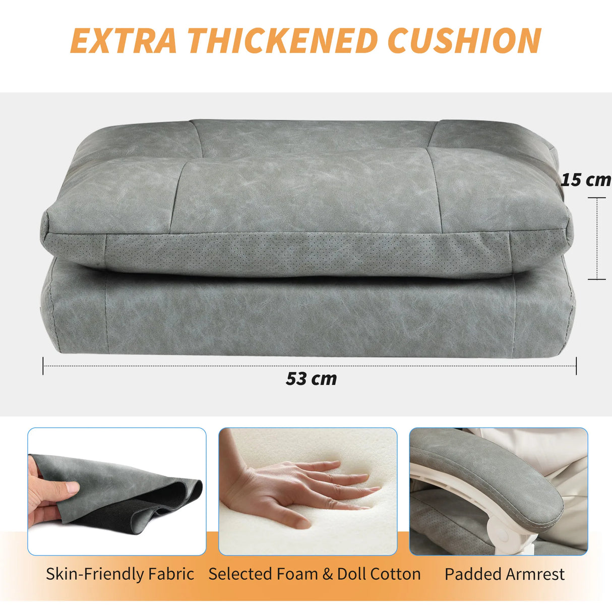 HOMCOM Faux Leather Office Chair, with Inflatable Lumbar - Grey